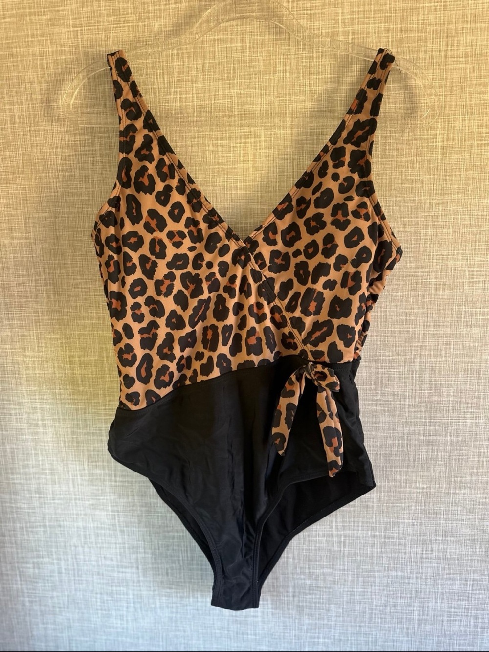 Pink Lily Leopard & Black One-Piece Swimsuit